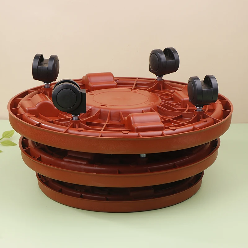 Universal Rolling Flower Pot Tray, Heavy Duty Plastic Base with Wheels, Movable Plant Stand for Potted Plants thumbnail 5