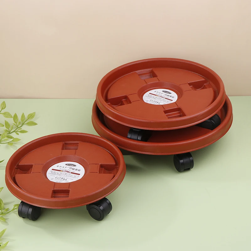 Universal Rolling Flower Pot Tray, Heavy Duty Plastic Base with Wheels, Movable Plant Stand for Potted Plants thumbnail 2