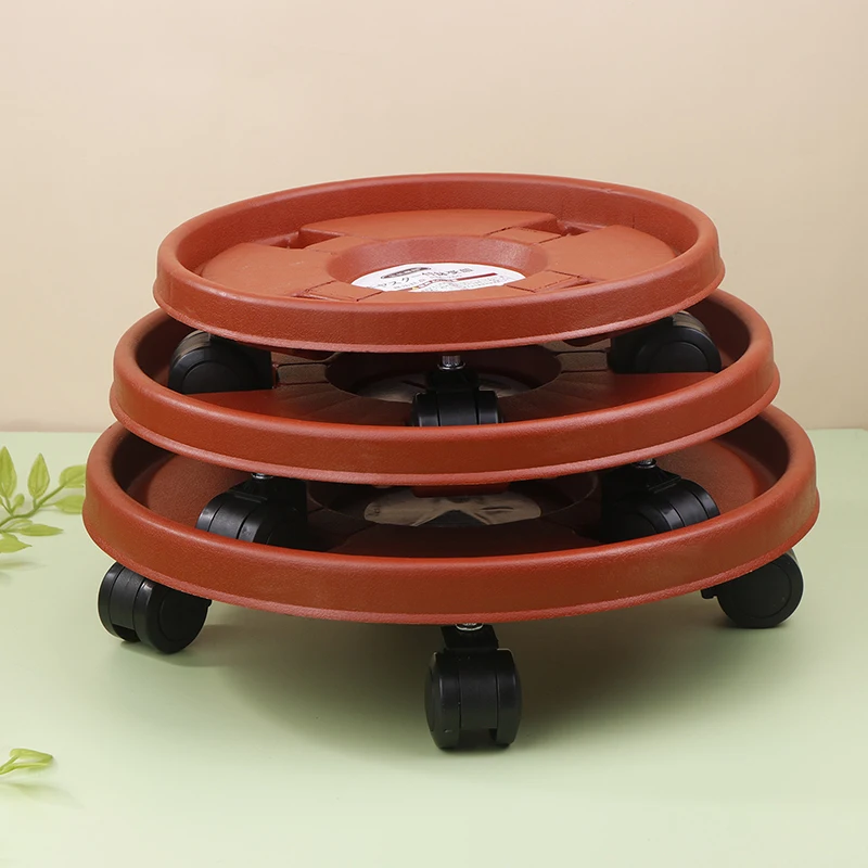 Universal Rolling Flower Pot Tray, Heavy Duty Plastic Base with Wheels, Movable Plant Stand for Potted Plants thumbnail 4