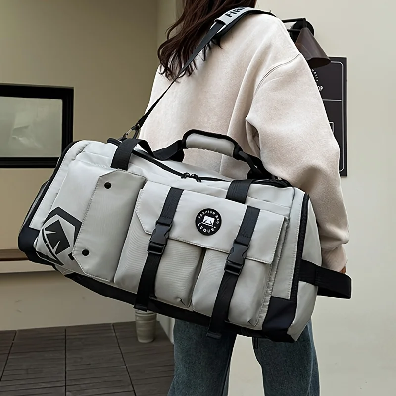 Waterproof sports gym bag with shoe storage and wet dry compartments for travel thumbnail 4