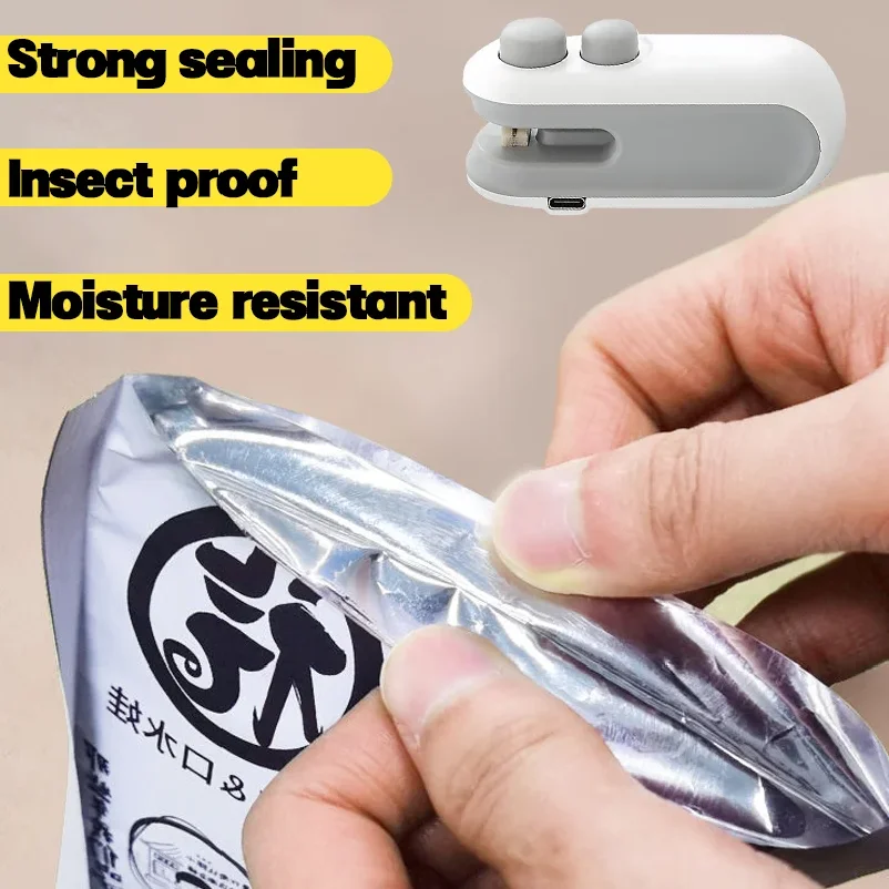 Electric Mini Heat Bag Sealing Machine Package Sealer Bags 2in1 Plastic Bag Sealing Machine Handheld Plastic Bag Heat Sealer thumbnail 3