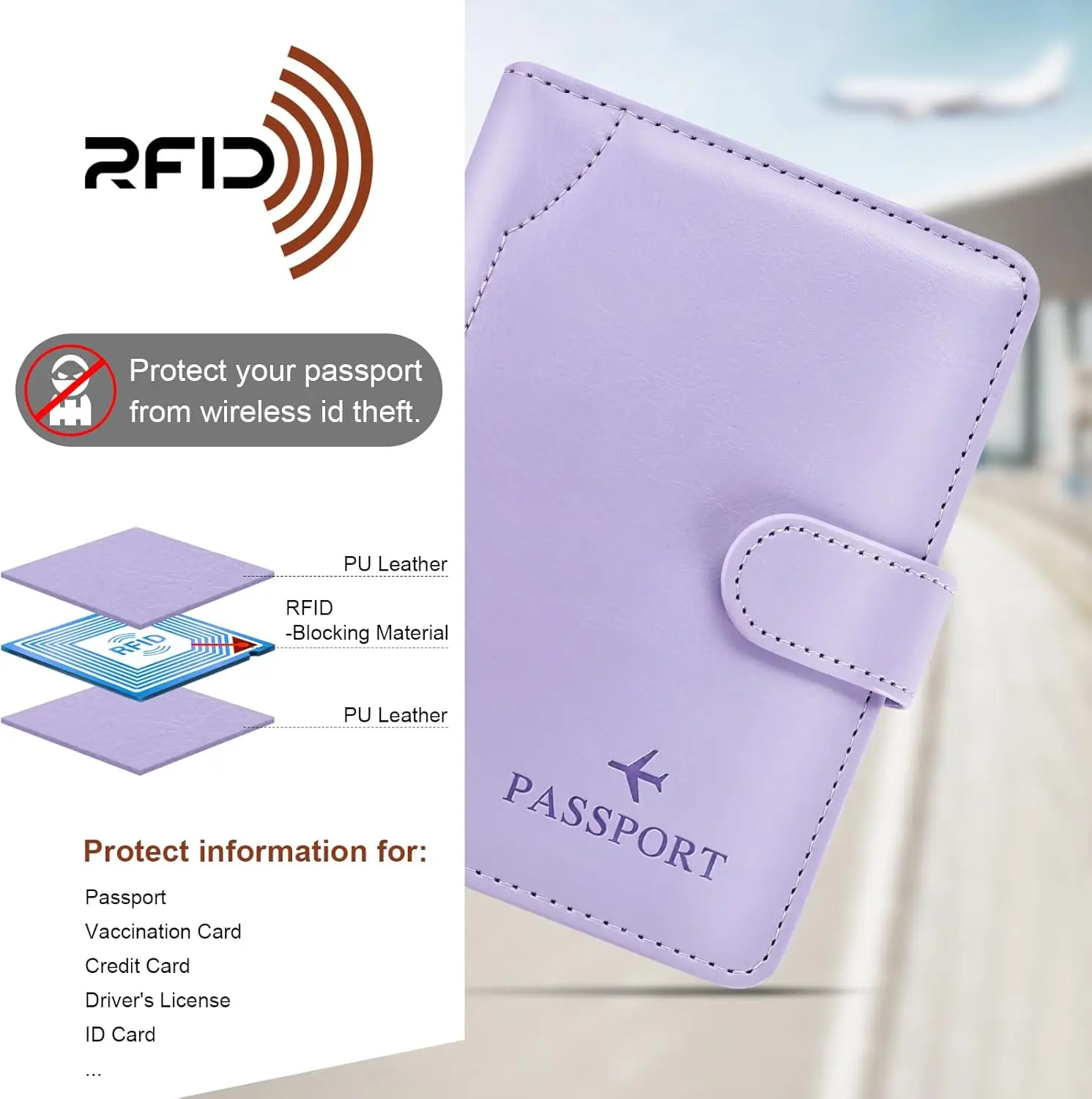 Passport Holder for Travel Cruise Essentials, Passport Wallet Cover Case Women Men Family, RFID Passports Book Holders Travel Gi thumbnail 5