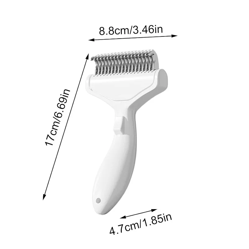 Pet Hair Removal Comb Curved Stainless Steel Teeth for Dogs Cats Detangling Brush for Long Thick Hair Professional Grooming Tool thumbnail 6