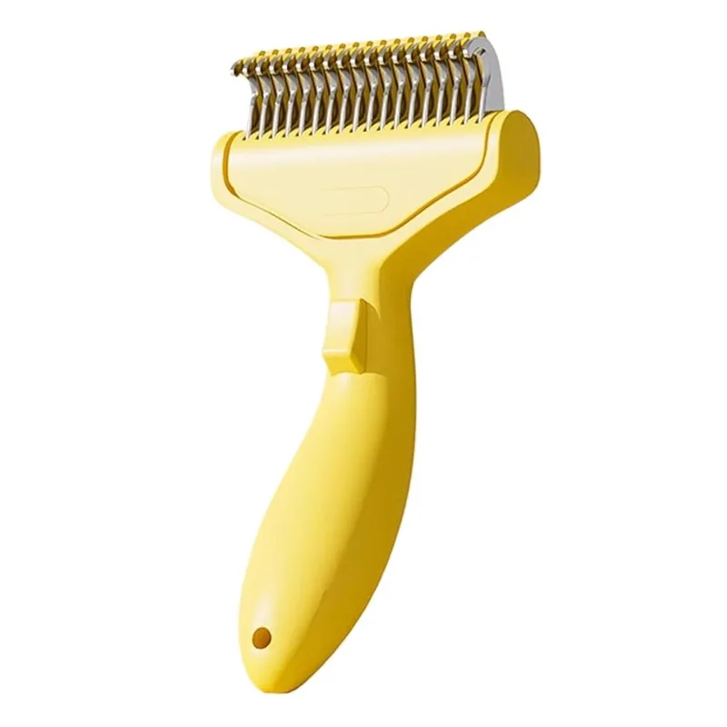 Pet Hair Removal Comb Curved Stainless Steel Teeth for Dogs Cats Detangling Brush for Long Thick Hair Professional Grooming Tool thumbnail 5