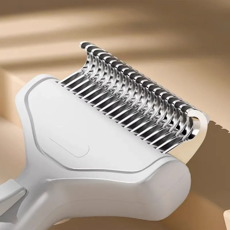 Pet Hair Removal Comb Curved Stainless Steel Teeth for Dogs Cats Detangling Brush for Long Thick Hair Professional Grooming Tool thumbnail 3