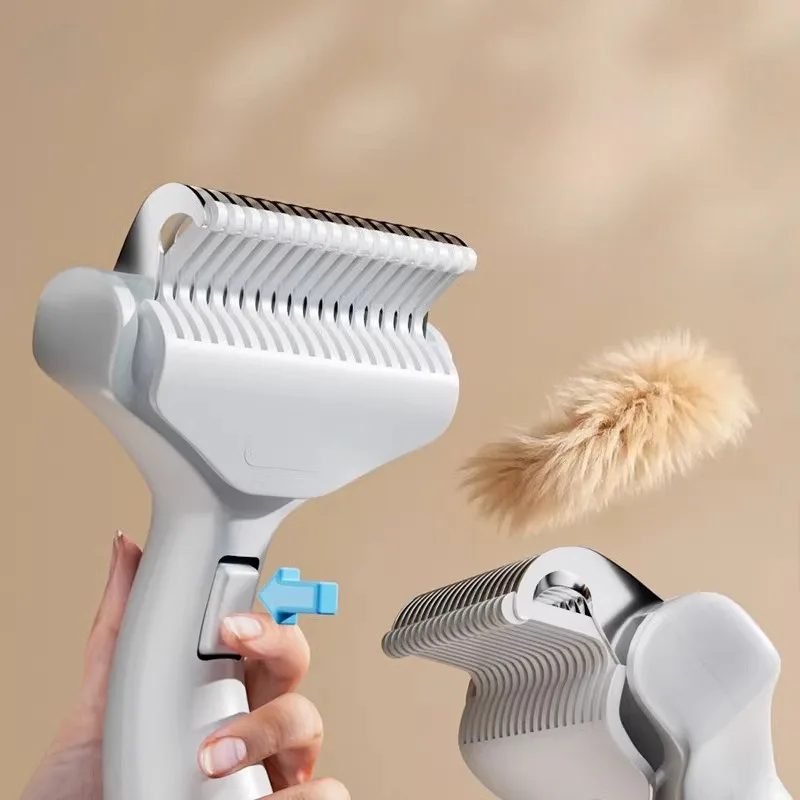 Pet Hair Removal Comb Curved Stainless Steel Teeth for Dogs Cats Detangling Brush for Long Thick Hair Professional Grooming Tool thumbnail 4