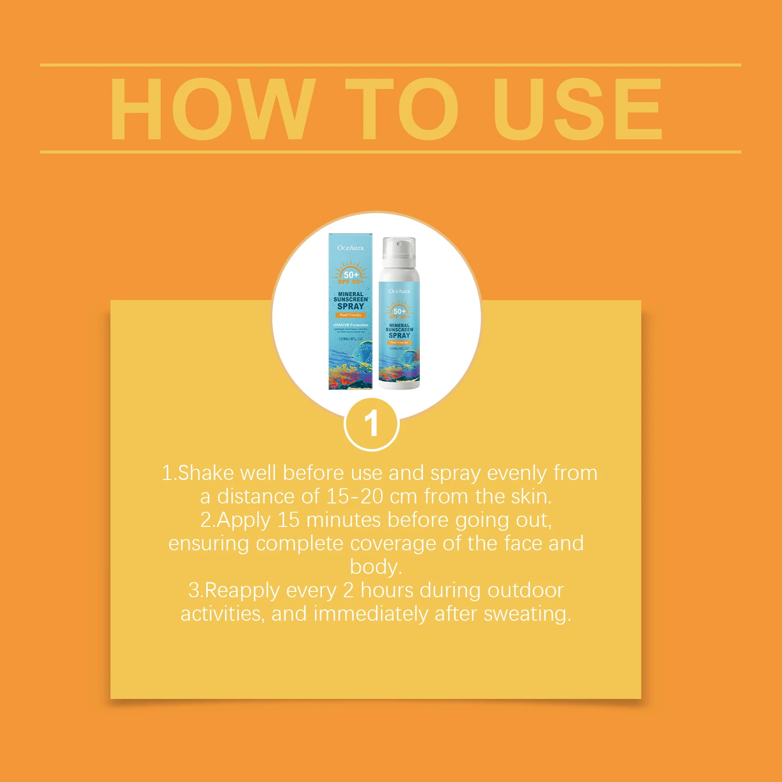 120ml Mineral Sunscreen Spray Moisturizing Non-greasy UV Protection Refreshing Nourishing Sunblock Spray for Summer Outdoor thumbnail 5