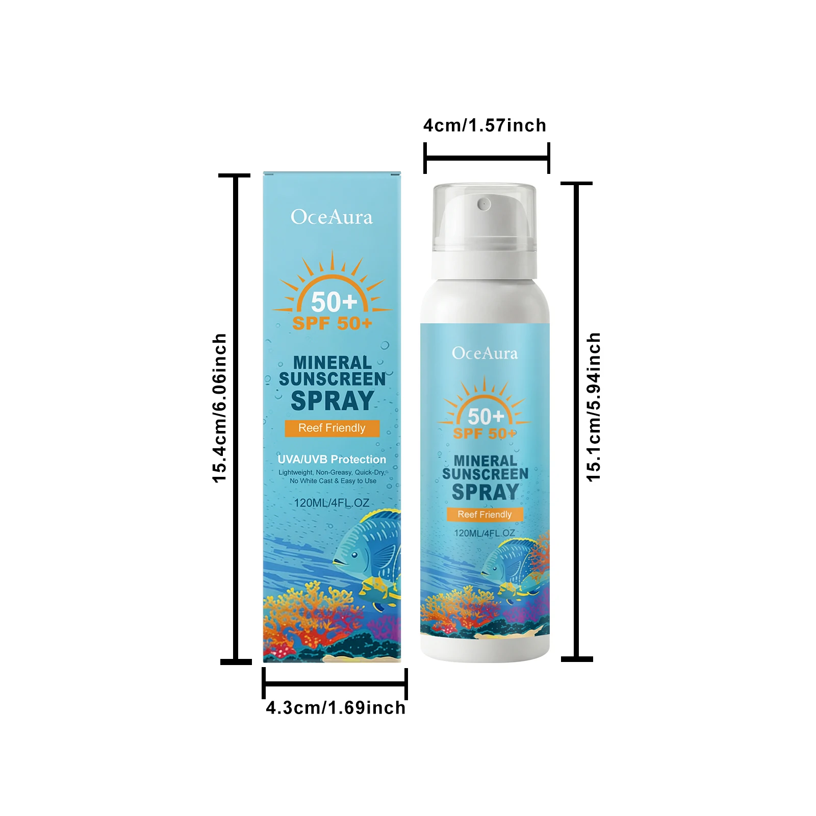 120ml Mineral Sunscreen Spray Moisturizing Non-greasy UV Protection Refreshing Nourishing Sunblock Spray for Summer Outdoor thumbnail 6