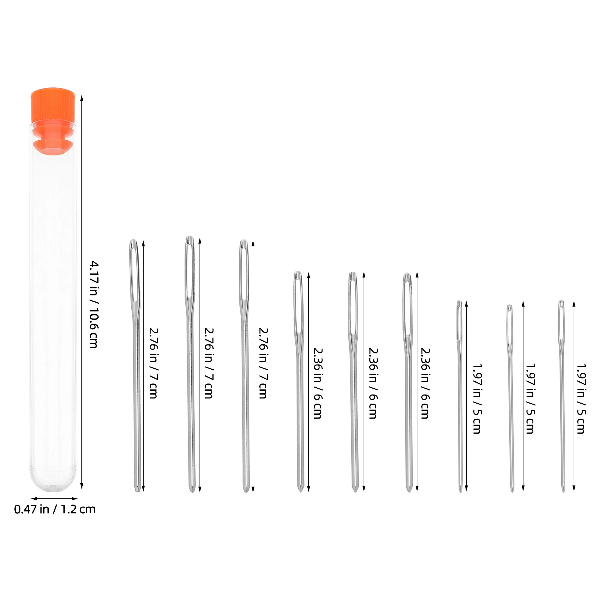 9 Pieces Knitting Needle Set Large Eye Blunt Tip Stainless Steel Thick Sewing Needles Hand Sewing Sweaters Hats Quilts Cross thumbnail 4