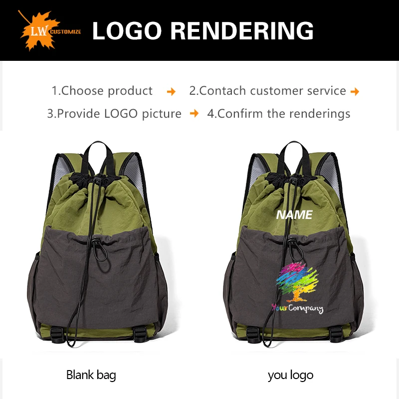 Custom sports backpack logo outdoor travel bag lightweight couple's schoolbag wholesale printed pattern company name thumbnail 4