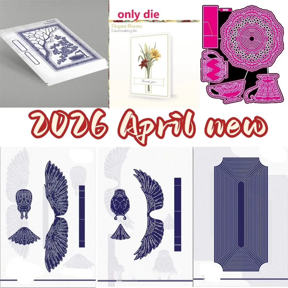 bird butterfly 2026 New Metal Cutting Dies Scrapbook Diary Decoration Embossing Template Diy Greeting Card Handmade thumbnail 3