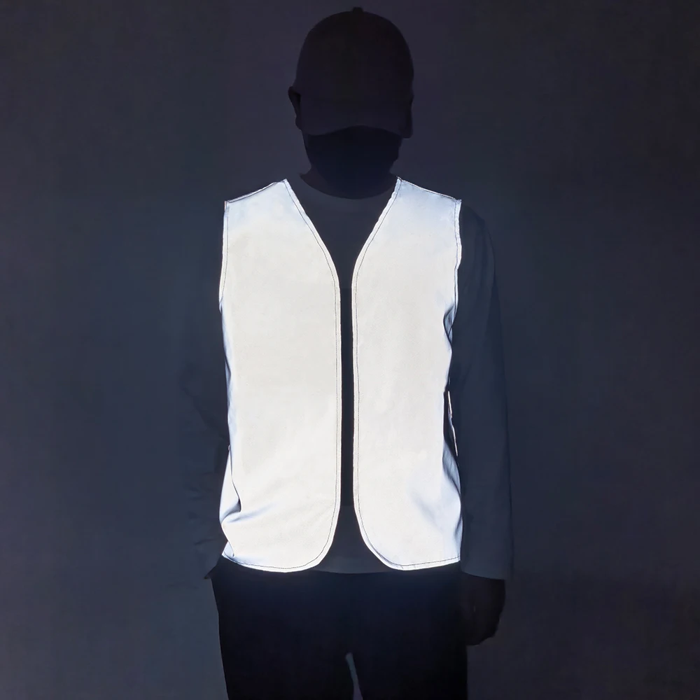 Casual Vest Reflective Outdoor Sports Sleeveless Jacket Men Women Summer Lightweight Simple Night Running Cycling Shiny Clothes thumbnail 2