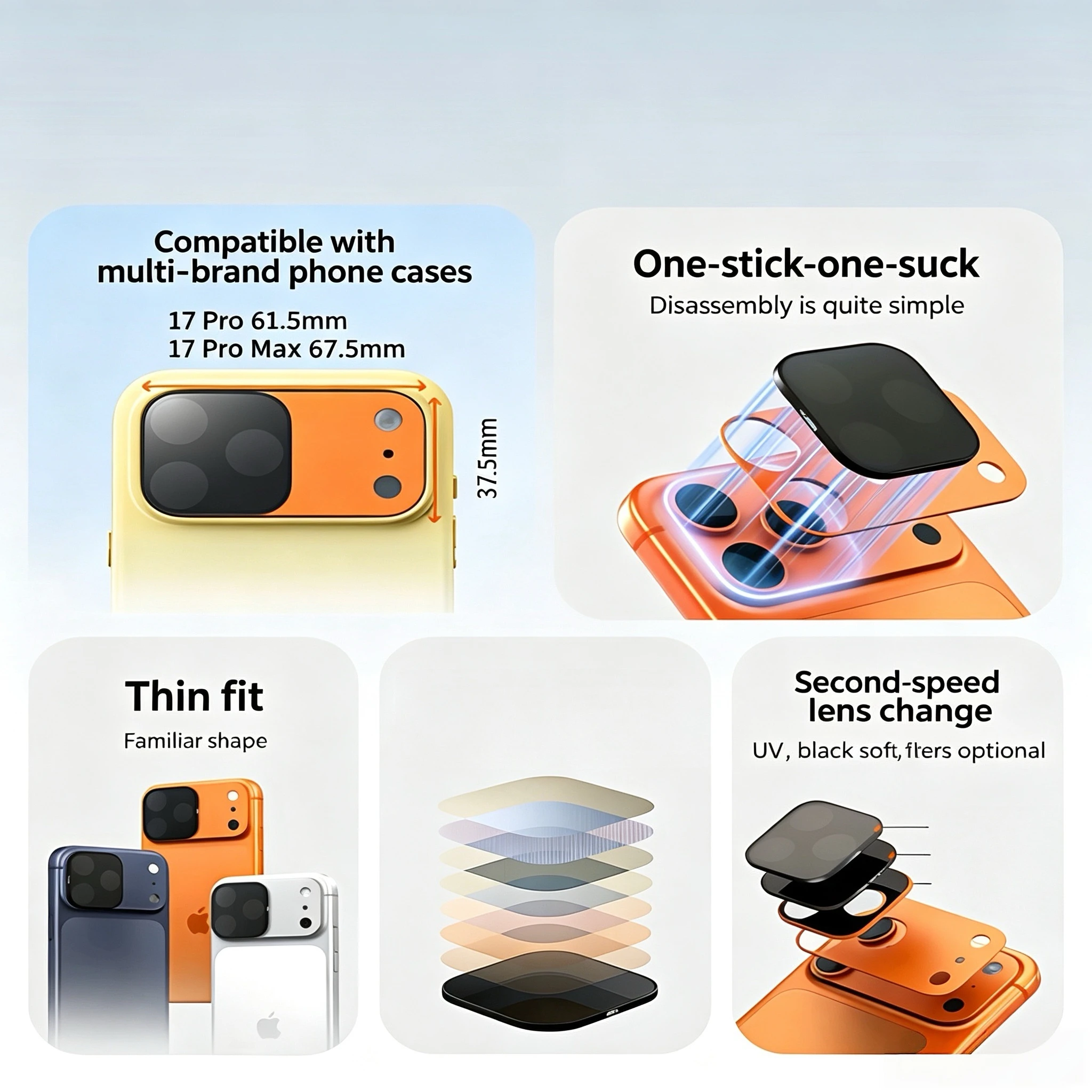 Dual-purpose Magnetic CPL Polarized Lens Filter, scratch and wear resistant, compatible with iPhone 17 Pro / 17 Pro Max thumbnail 3