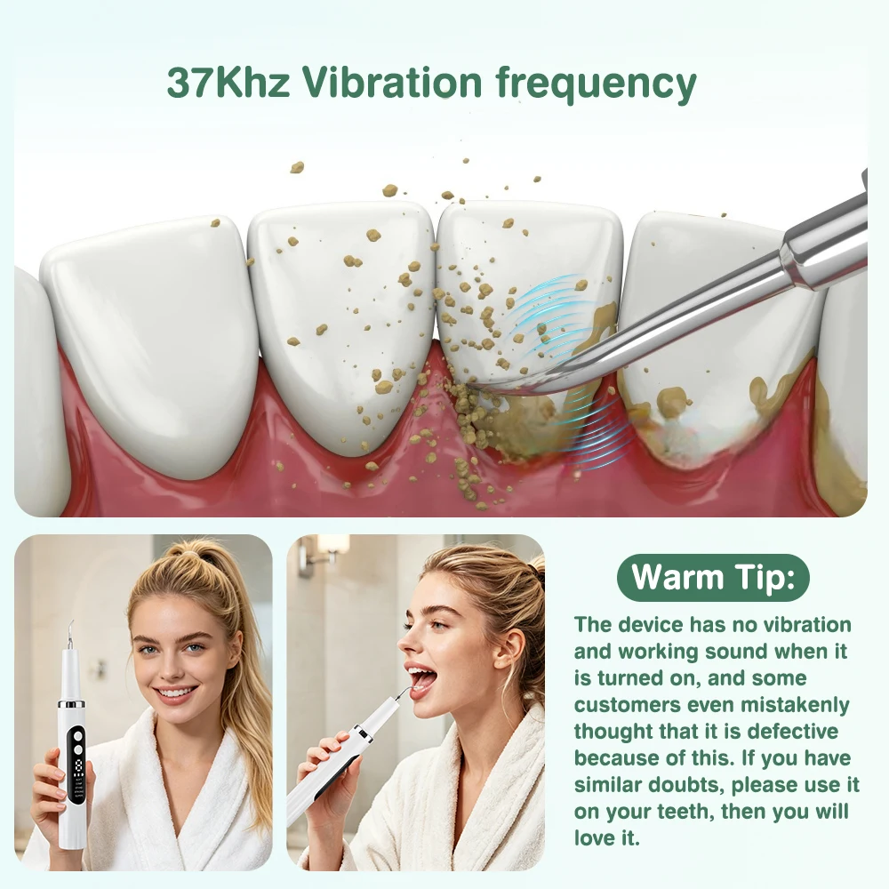 Electric Tooth Cleaner Ultrasonic Dental Scaler With 5 LED Light Plaque Calculus Tartar Remover Oral Care Teeth Cleaning Tools thumbnail 5