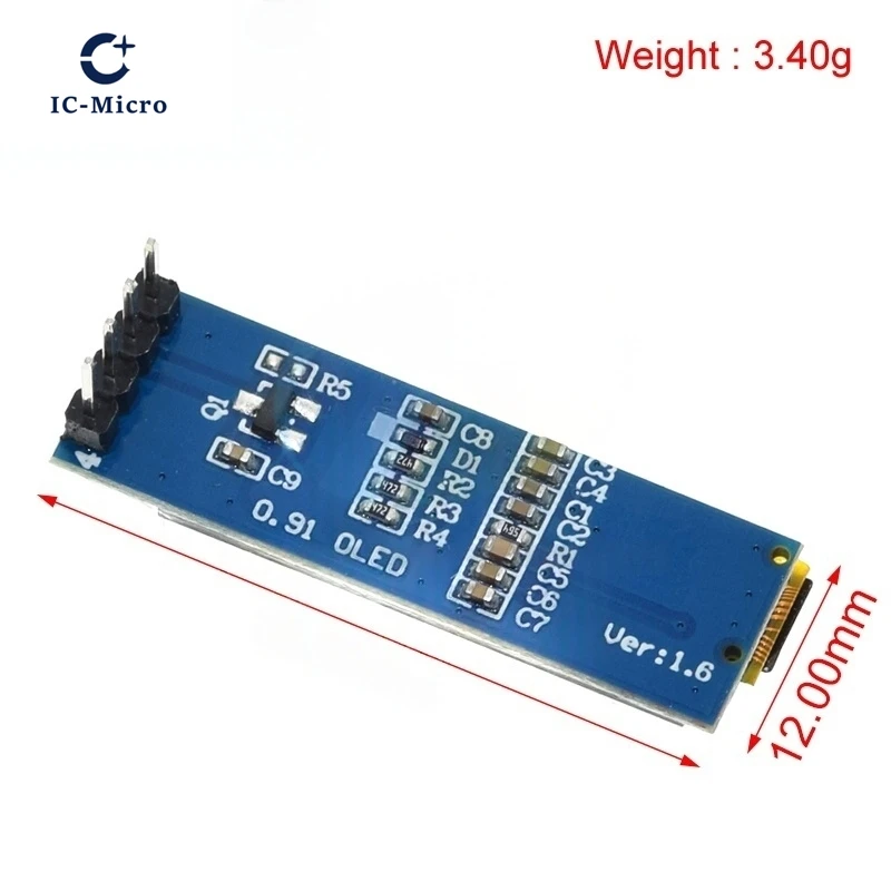 XZG 0.91 inch OLED module 0.91" white/Blue OLED 128X32 OLED LCD LED SSD1306 Display Module 0.91" IIC Communicate for arduino  thumbnail 6