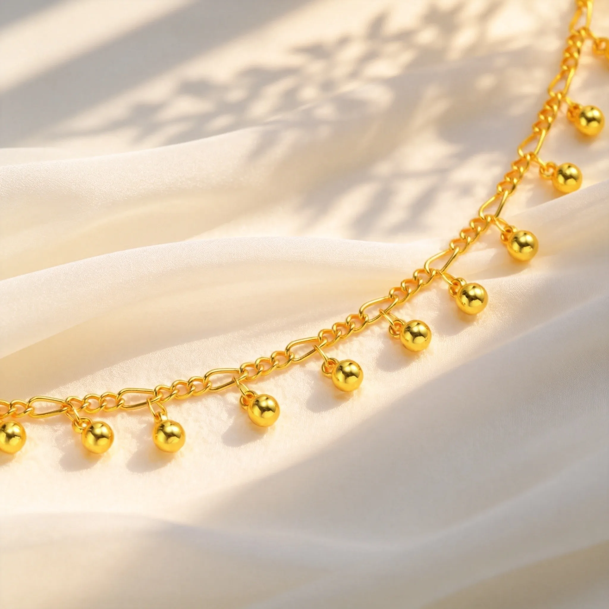 Fashion Bohemia Beads Pendant Anklets for Women, Gold Color Adjustable Think Link Chain Ankle Bracelet, Jewelry On Foot thumbnail 4