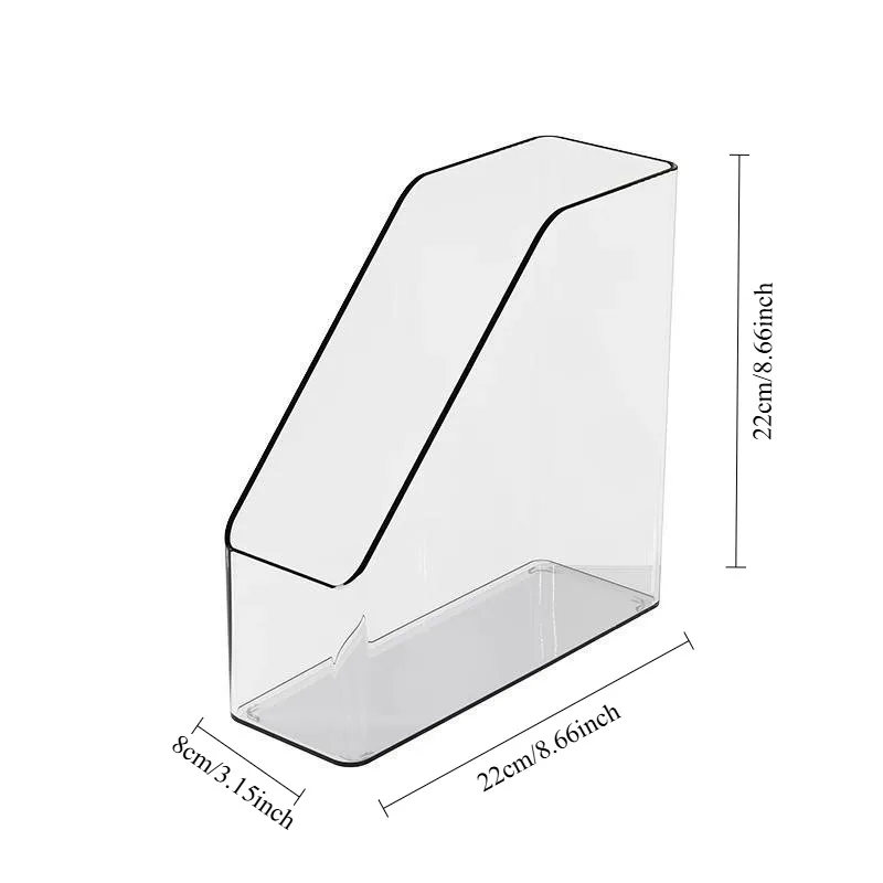 Transparent Desktop Waterproof File Storage Box, Desk & Bookshelf Book Organizer, Acrylic Bookend for Students & Office Use thumbnail 3