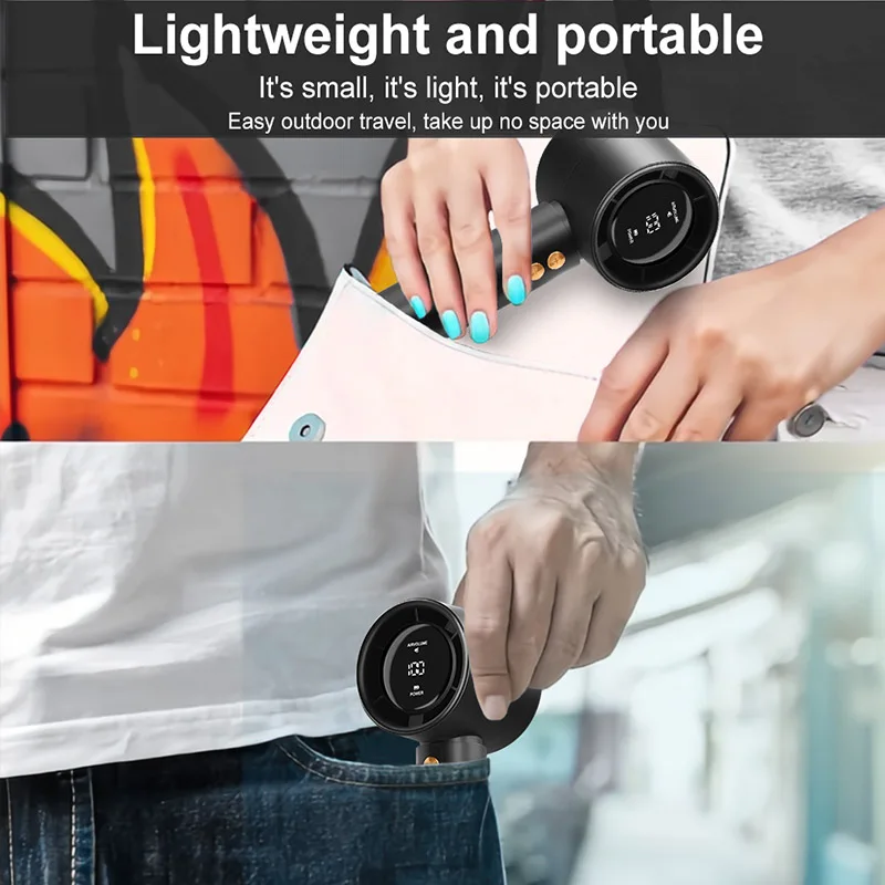 Portable Handheld Turbo Fan Air Cooler LED Display USB Rechargeable High-Speed Mini Electric Fan Quiet Cooling for Outdoor thumbnail 2