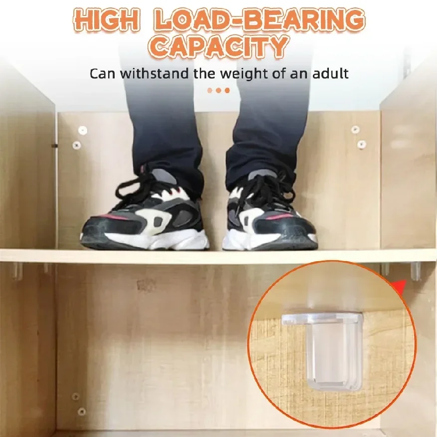 2/5 Kitchen Shelf Support Adhesive Nails Cabinet Partition Bracket Wall Stickers Hooks Home Storage Organization Garden thumbnail 5