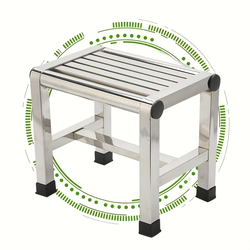 Heavy Duty Square Camping Stool Stainless Steel Waterproof Non-Slip Durable for Indoor Outdoor Use thumbnail 3