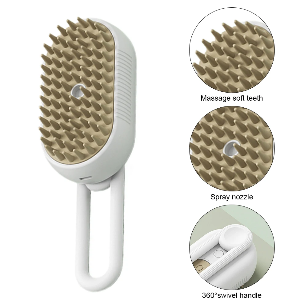 3 in 1 Pet Electric Steam Brush Cat and Dog Cleaning Spray Massage Grooming Comb Retractable Handle Pet Hair Removal BeautyBrush thumbnail 5