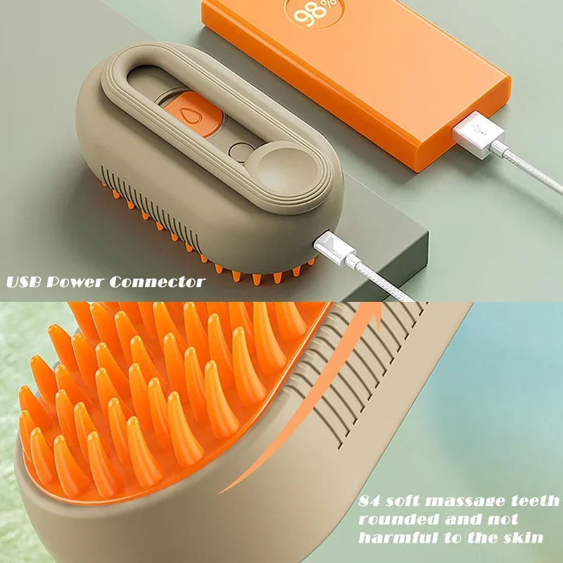 3 in 1 Pet Electric Steam Brush Cat and Dog Cleaning Spray Massage Grooming Comb Retractable Handle Pet Hair Removal BeautyBrush thumbnail 6