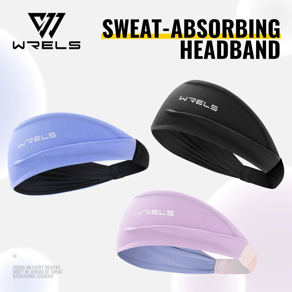 WRELS Anti-Slip Stretch Elastic Gym Fitness Running Yoga Headwrap Breathable Men Women Outdoors Sports Headband Sweatband