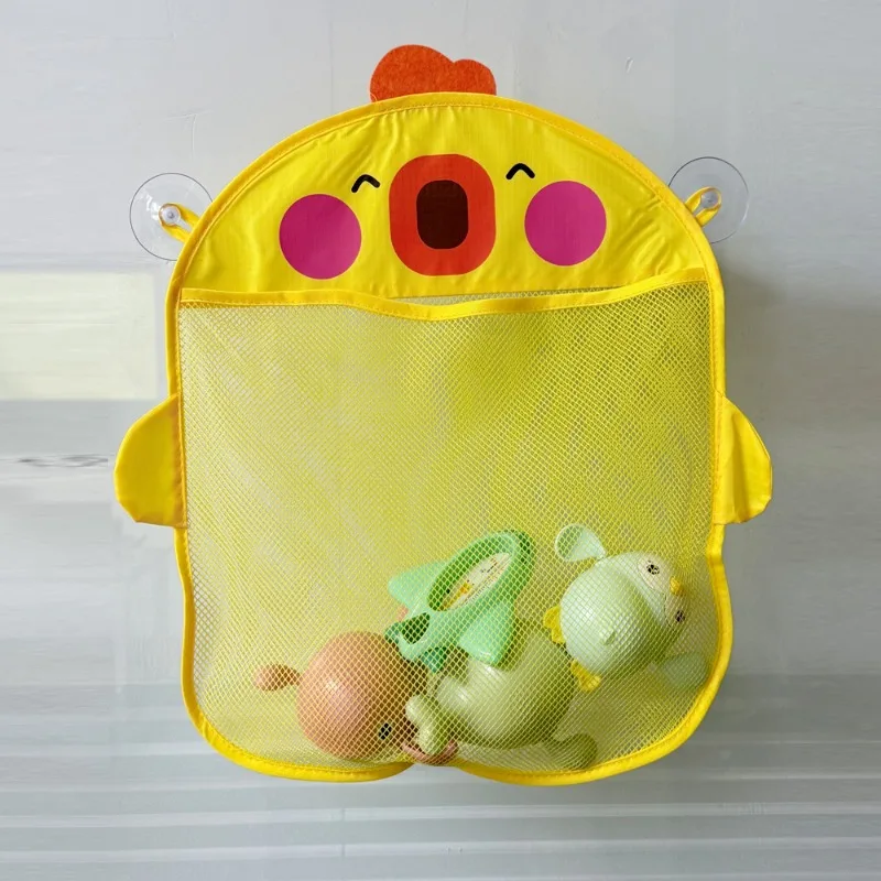 New Cartoon Duck Baby Bathroom Mesh Bag Sucker Design for Bath Toys Kids Animal Shapes Cloth Sand Toys Storage Net Bag thumbnail 4