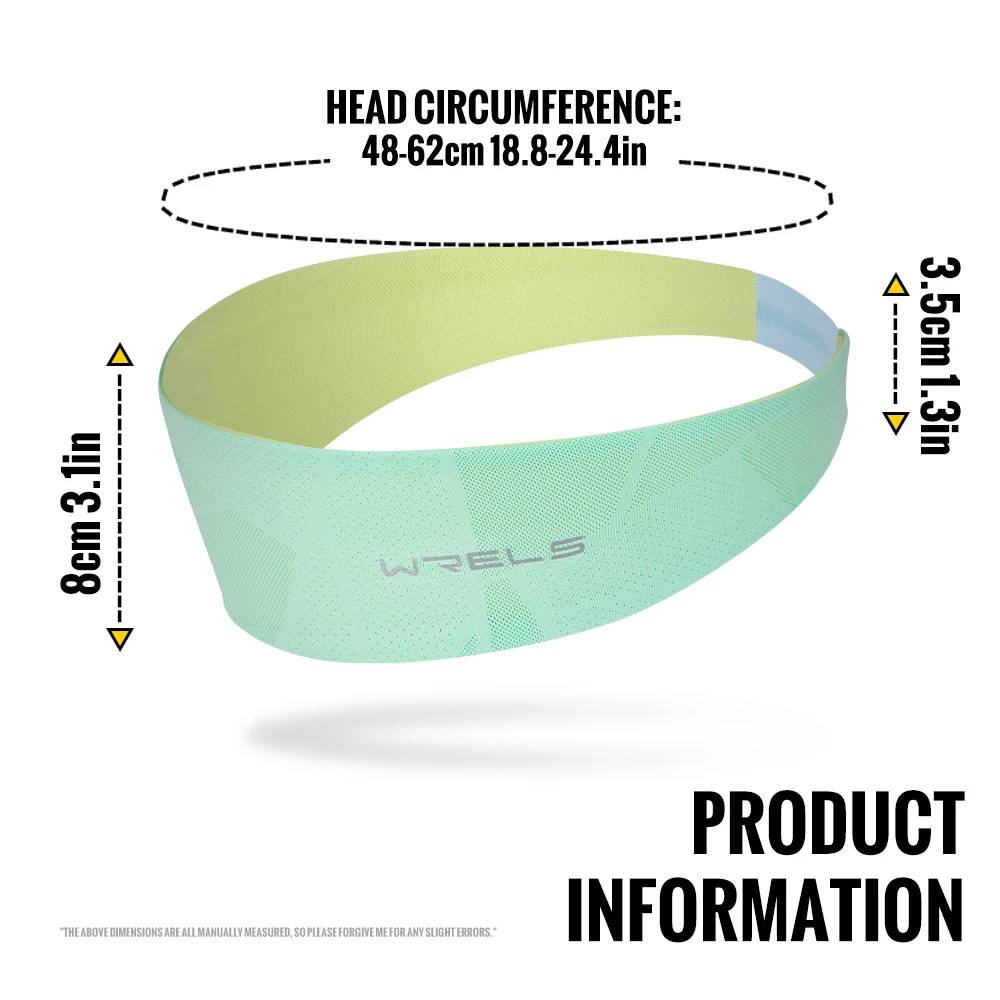 WRELS Sweat Absorbing Headband Breathable Gym Fitness Running Hair Band Quick Dry Elastic Cycling Outdoors Sports Hairband thumbnail 5
