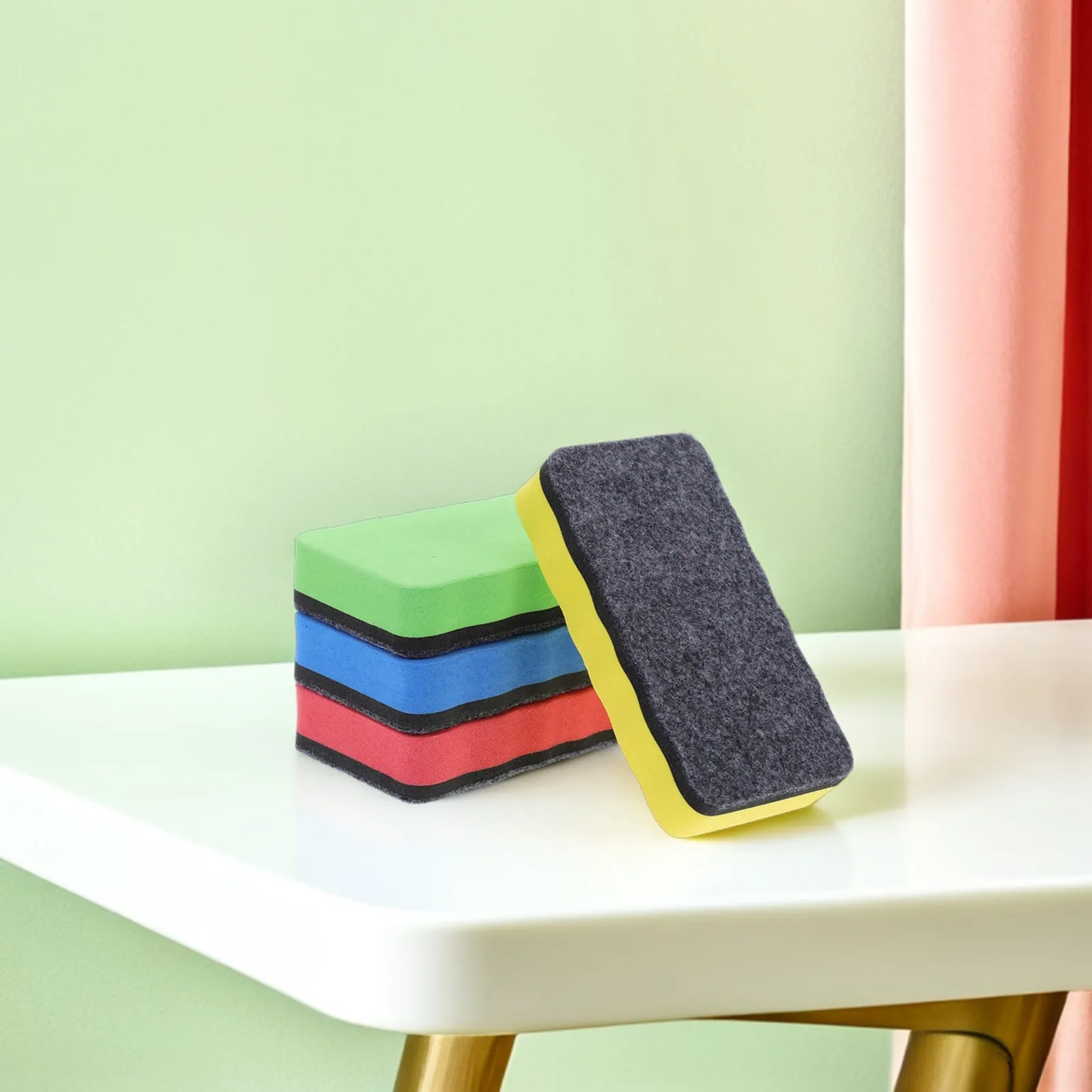 4Pcs Dry Erase Board Erasers Magnetic Whiteboard Erasers Red Yellow Blue Green Classroom Office Home Cleaning Supplies thumbnail 5
