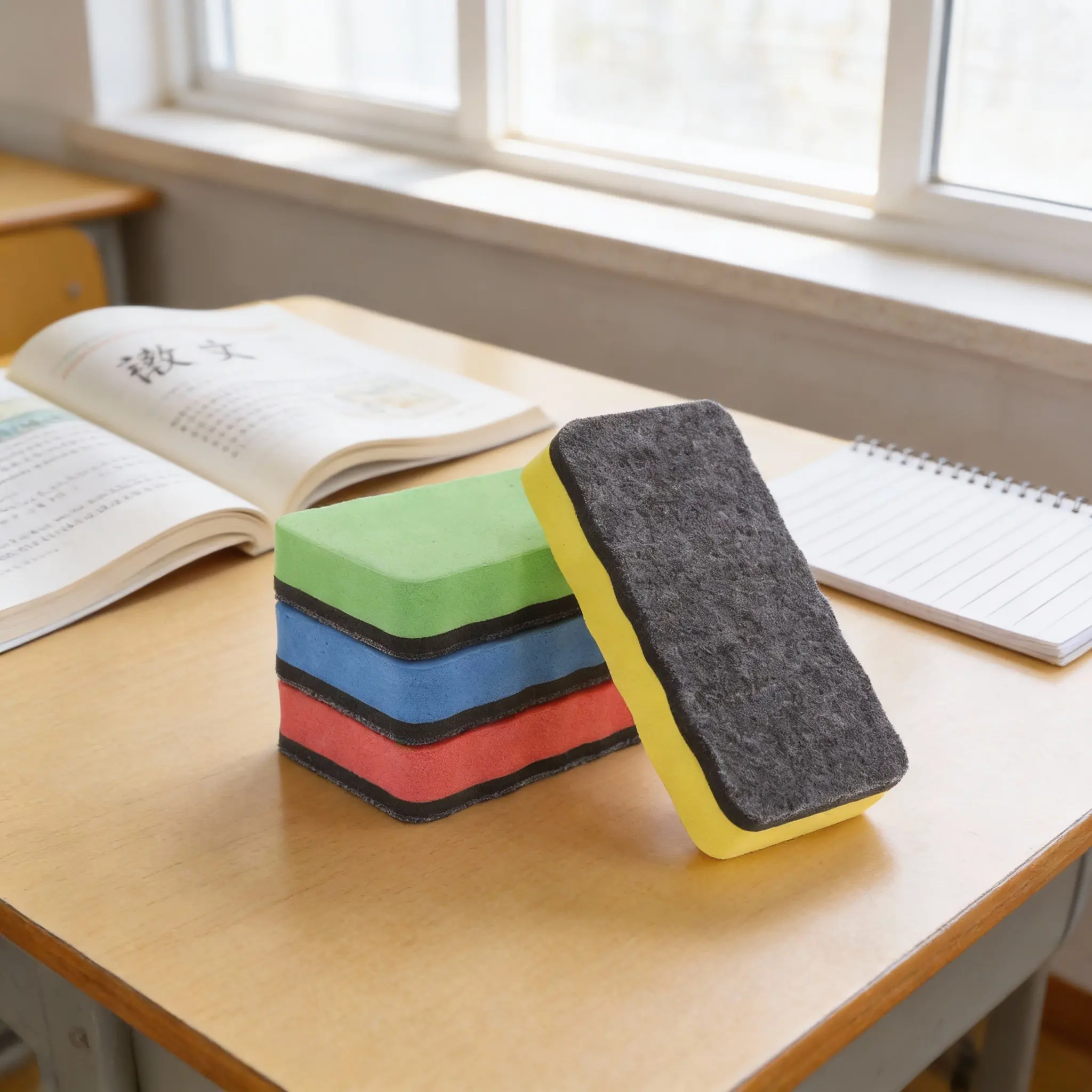 4Pcs Dry Erase Board Erasers Magnetic Whiteboard Erasers Red Yellow Blue Green Classroom Office Home Cleaning Supplies thumbnail 6