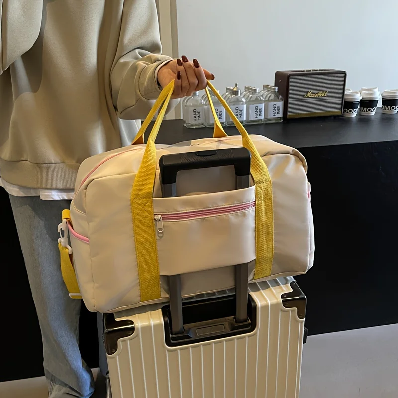 Women Travel Bag Lightweight Gym Yoga Swim Tote for Short Trips Airplane Carry On Dopamine Luggage thumbnail 5