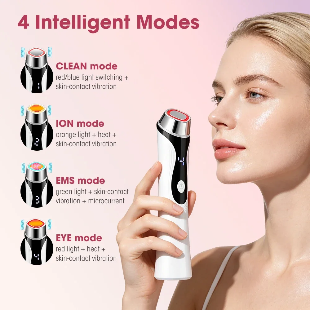 4 Modes EMS Facial Massager LED Light Photon Therapy Instrument Heating Vibration Face Lifting Tightening Anti Wrinkle Skin Care thumbnail 2
