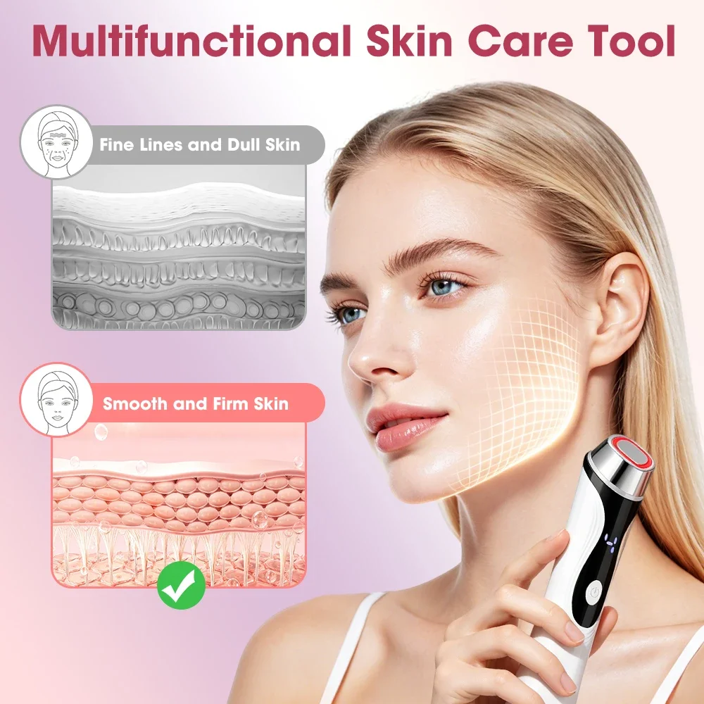 4 Modes EMS Facial Massager LED Light Photon Therapy Instrument Heating Vibration Face Lifting Tightening Anti Wrinkle Skin Care thumbnail 6