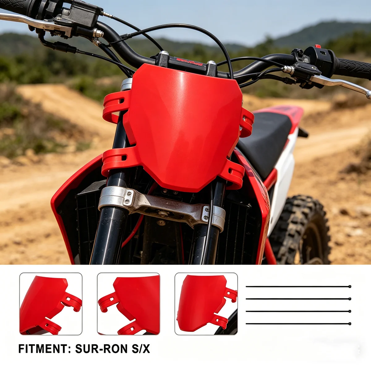 Black PP Plastic Front Number Plate Fairing Cover for Electric Dirt Bike - Durable License Plate Frame Protector thumbnail 6