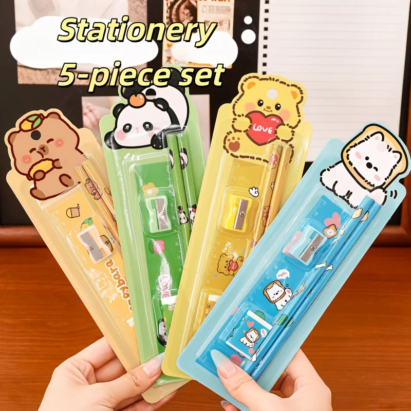 4/8Sets Pencil Stationery Set with Eraser Multipurpose Writing Tool for Student Prize Party Favor School Supply thumbnail 4