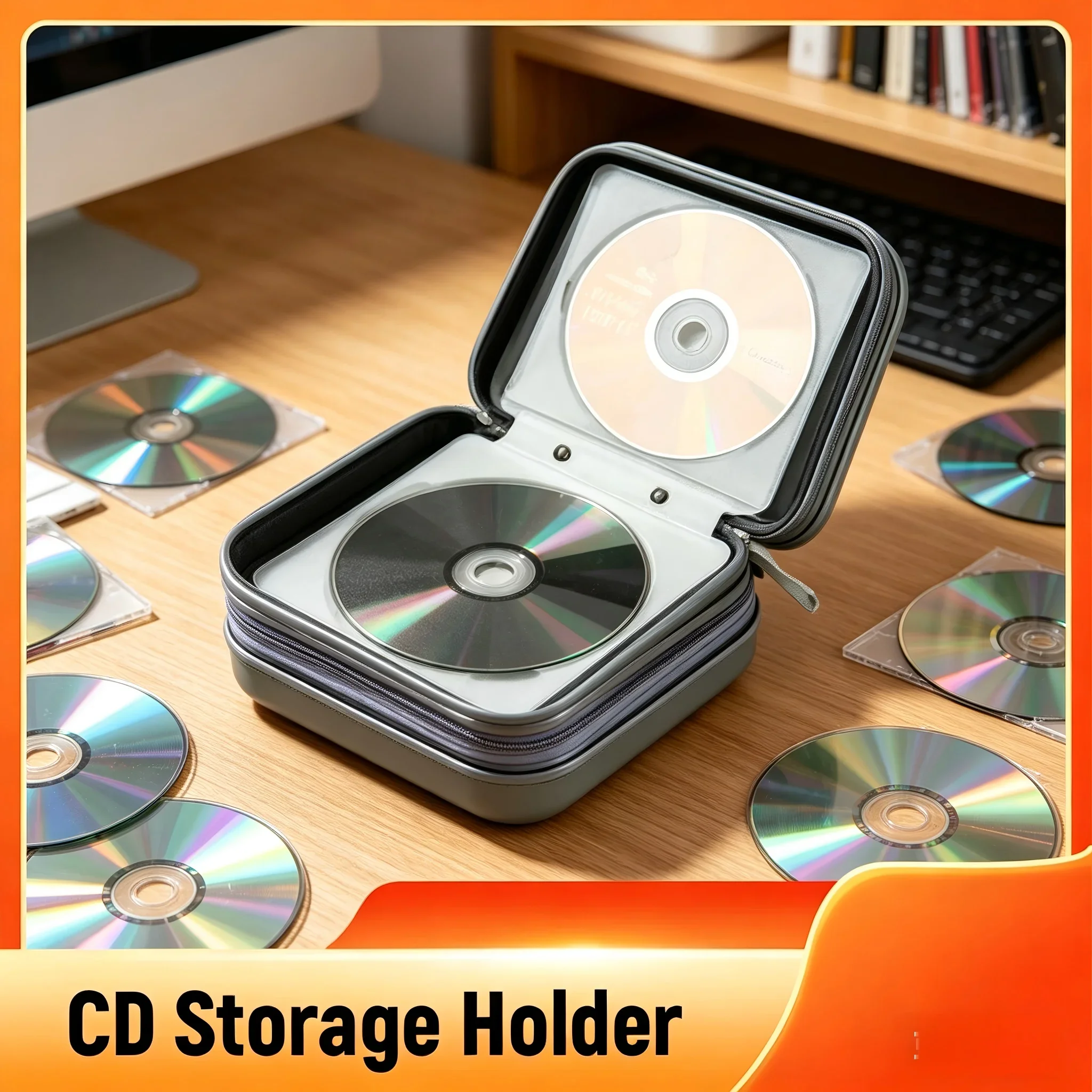 40 Capacity Compression CD Package Portable CD DVD Case EVA Storage Bag with Zipper for Home Office Car CD Box Accessories thumbnail 5