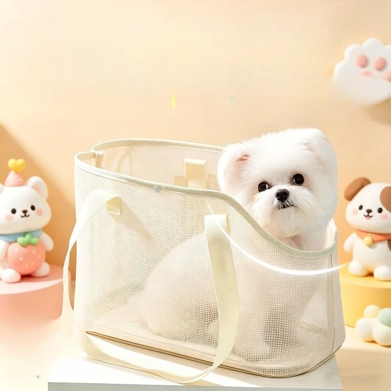 Breathable Mesh Pet Carrier Bag Portable Summer Tote Bag for Small Dogs Cats Rabbits Outdoor Travel Pet Supplies thumbnail 2