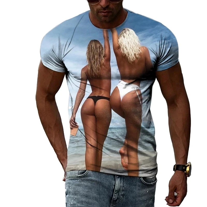Outdoor Leisure Vacation Tee Shirts Funny Street Harajuku Fashion Loose Personality Tees New Hot Sexy Girls 3d Printed T-shirt thumbnail 4