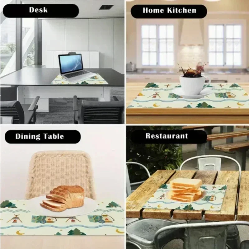 【Natural Floral】1-Piece VIKAMA Non-Slip Placemat, Home Kitchen & Dining Table Placemat thumbnail 6