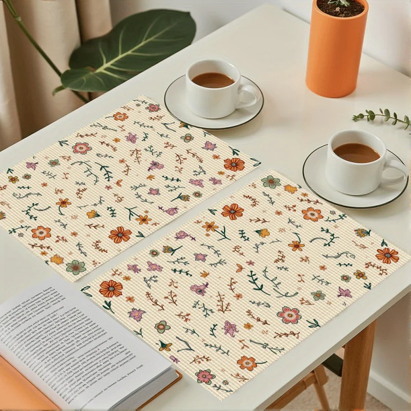 【Natural Floral】1-Piece VIKAMA Non-Slip Placemat, Home Kitchen & Dining Table Placemat thumbnail 2