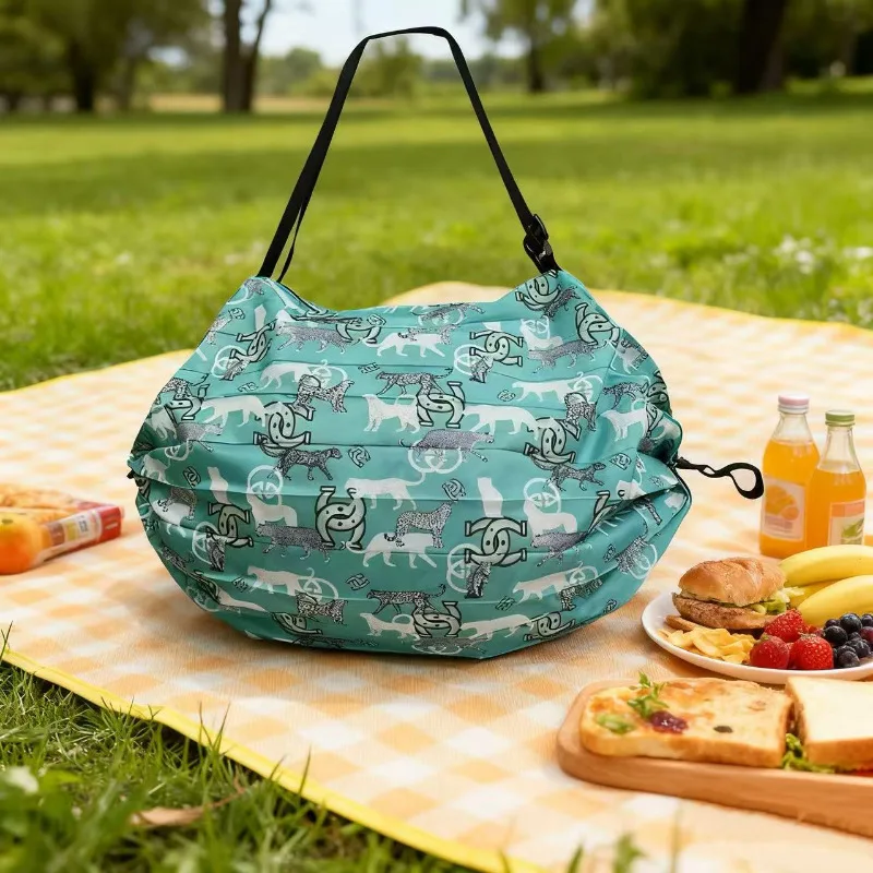 Foldable Travel Single Shoulder Bag Storage Oxford Cloth Thickened Shopping Bag Portable Fashion Japanese Style Leisure Travel thumbnail 3