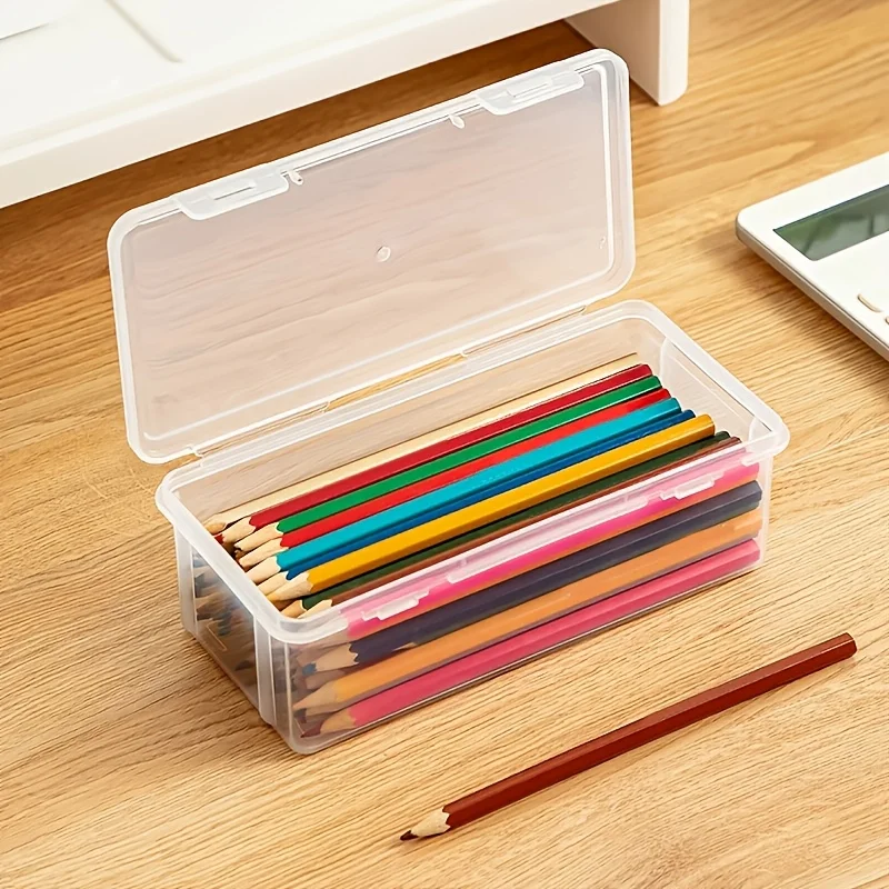 4 Pcs Large Transparent Storage Box Suitable for Offices Art And Handicrafts storage Stackable Snap on Lid Design Storage Box thumbnail 5
