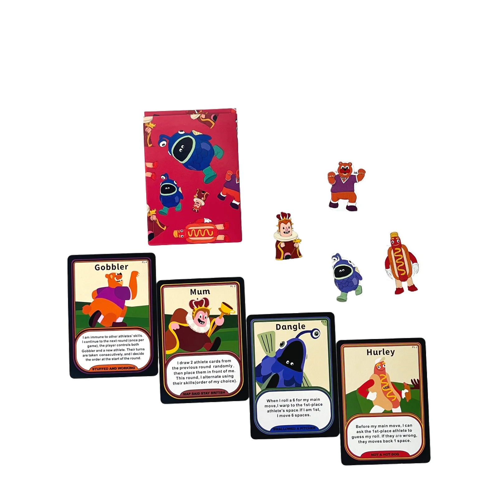 DIY Expansion for Magical Athlete Board Game – Hot Streaker Set: 4 Wood Pieces & 4 Cards – Needs Base Game thumbnail 2