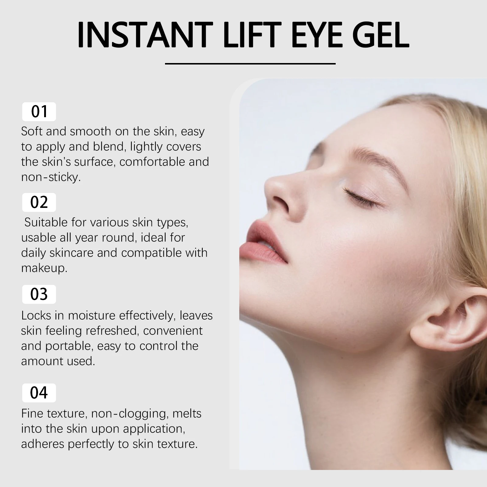 Lift Eye Gel Remove Wrinkle Dark Circle Puffiness Eye Bags Fade Fine Lines Moisturizing Tightening Firming Anti Aging Eye Cream thumbnail 4