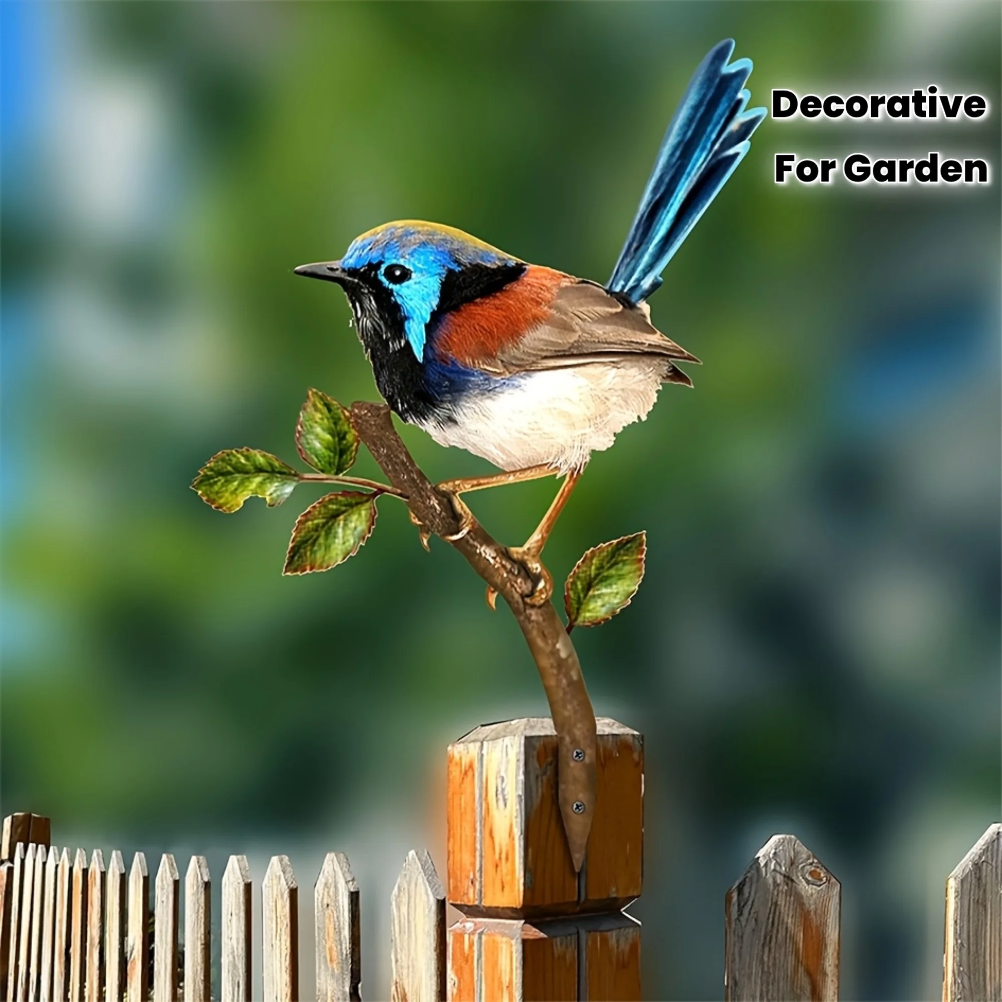 Metal Branch Bird Fence Garden Decoration Insert