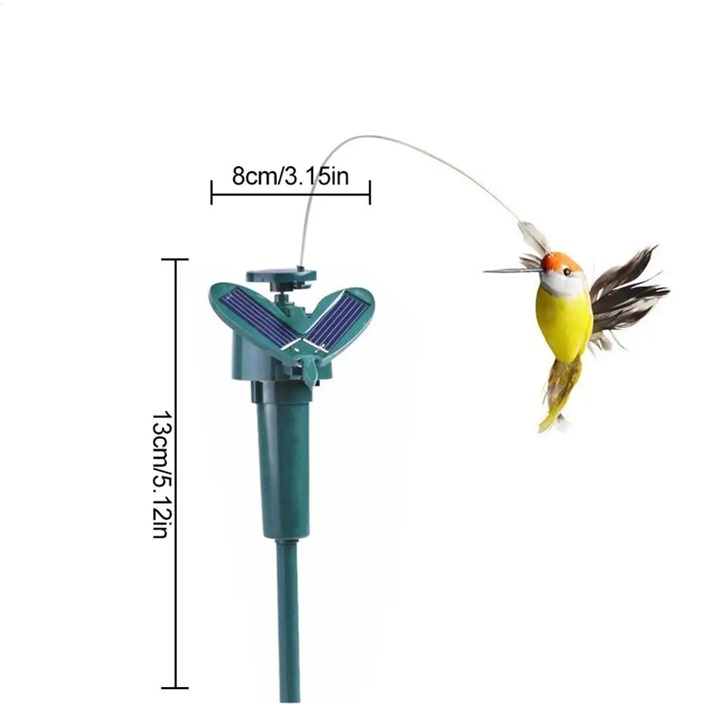 Solar Fluttering Hummingbird Creative Simulation Auto Flying Hummingbird Artificial Feathers Funny Color Garden Ornaments thumbnail 6