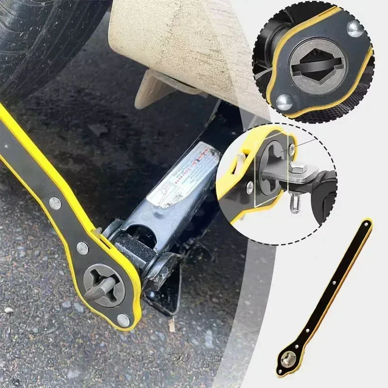Manual Car Jack Foldable Lift Jack with Labor-saving Ratchet Wrench Auto Repair Lifting Tool for Car Tire Change Amagi thumbnail 2