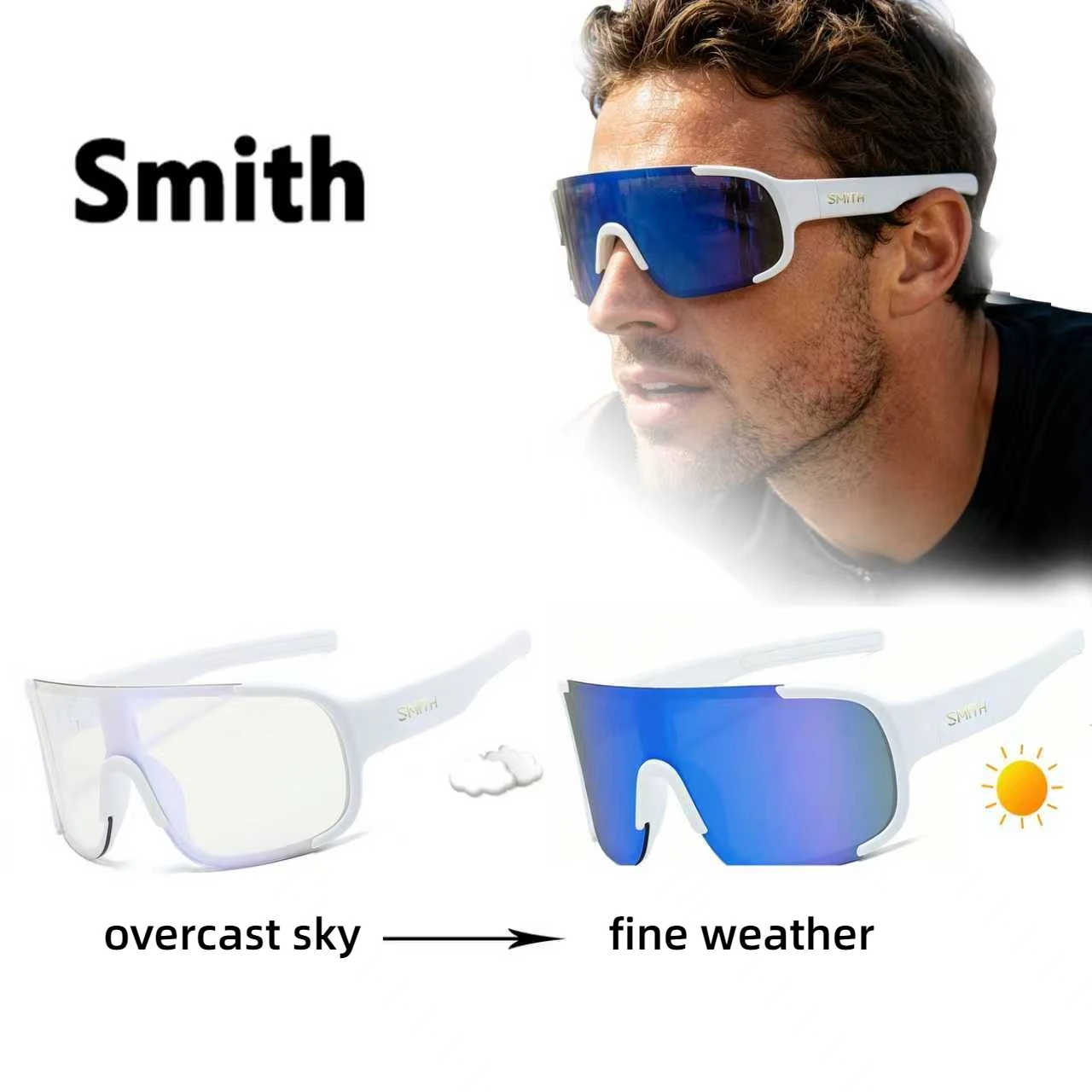 Smith Photosensitive color-changing sunglasses running and hiking sunglasses Cycling Baseball Glasses Protective Equipment