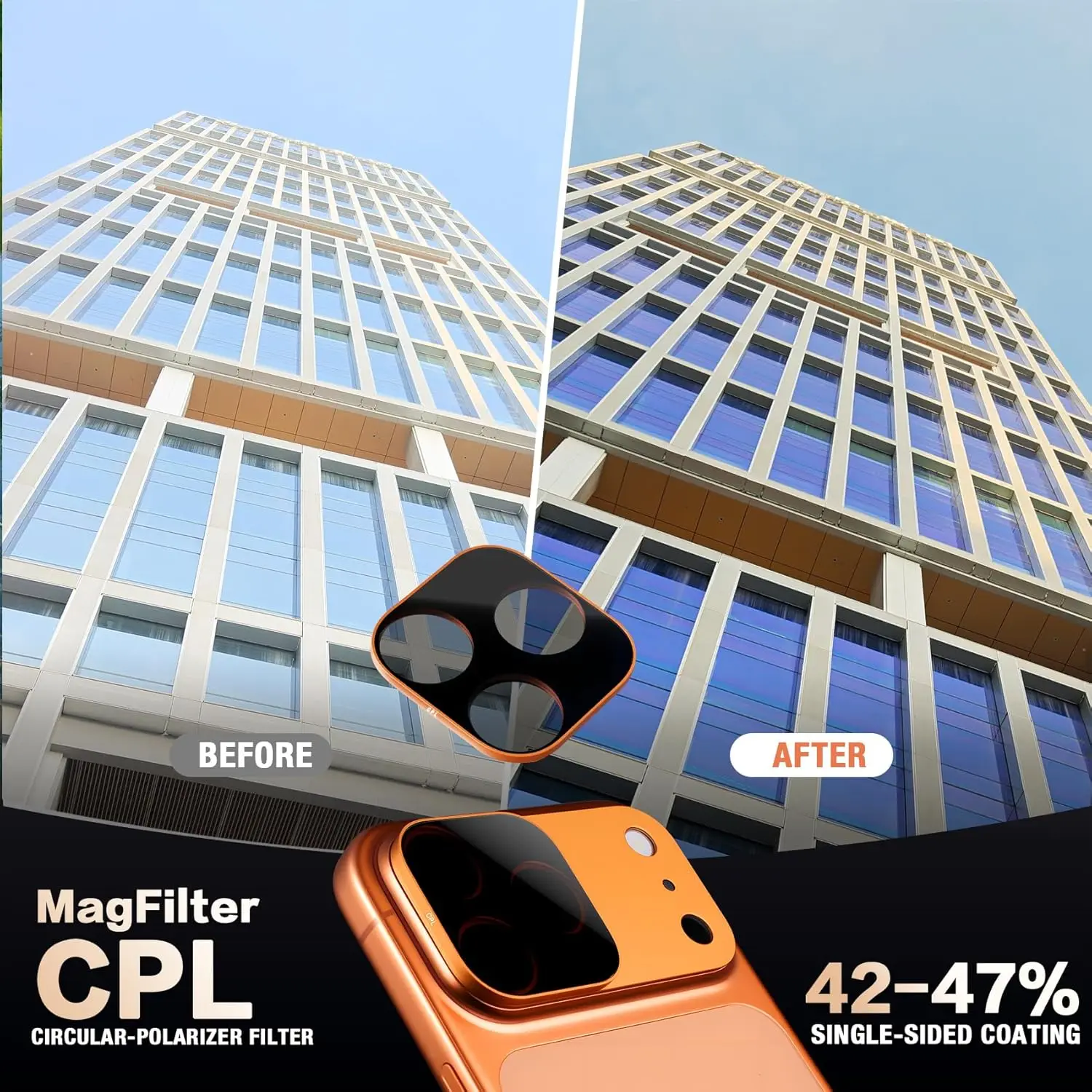 magnetic circular polarization filter lens filter suitable for iPhone 17 Pro Max, increases color saturation reduces reflection thumbnail 6